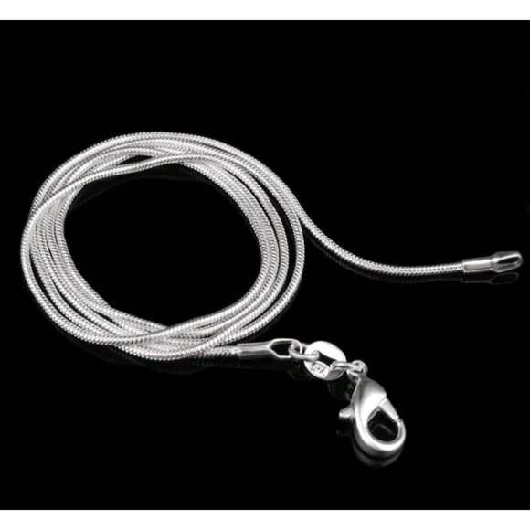 Unbranded Jewelry - 925 Sterling Silver 1mm Snake Chain Necklace 24" Minimalist Jewelry Layering